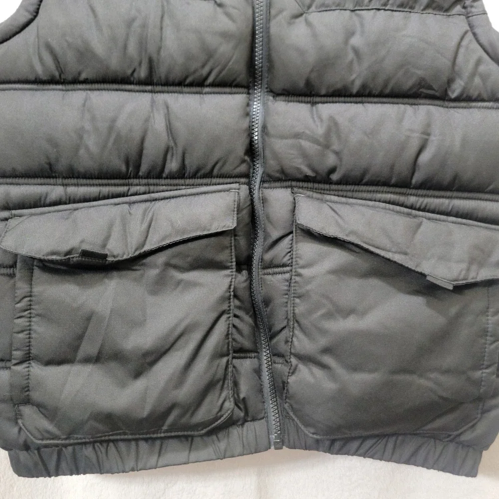 Jordan Kids Black Puffer Vest Jumpman Logo Quilted Full Zip Size L 12-13